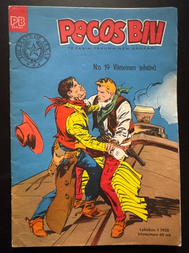 Pecos Bill N:o 19 Lokakuu I 1958 - Viimeinen teht&auml;v&auml;